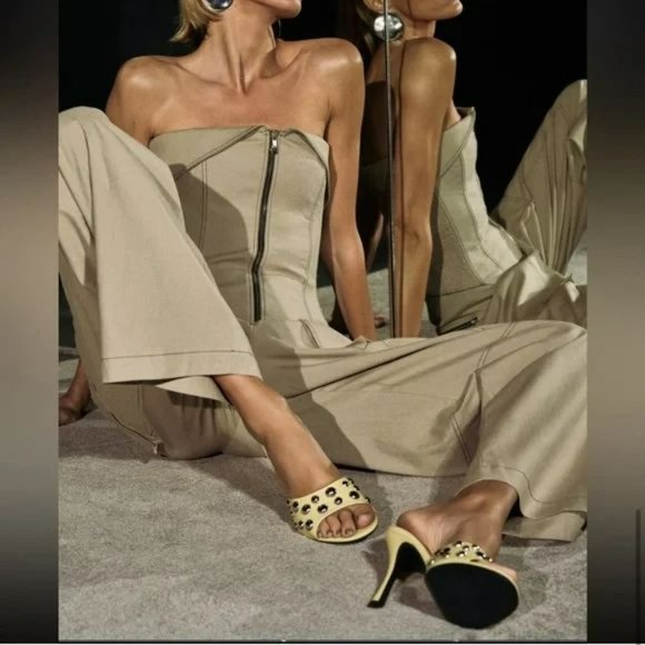 ZARA TOPSTITCHED ZIPPER BUSTIER - Picture 10 of 13